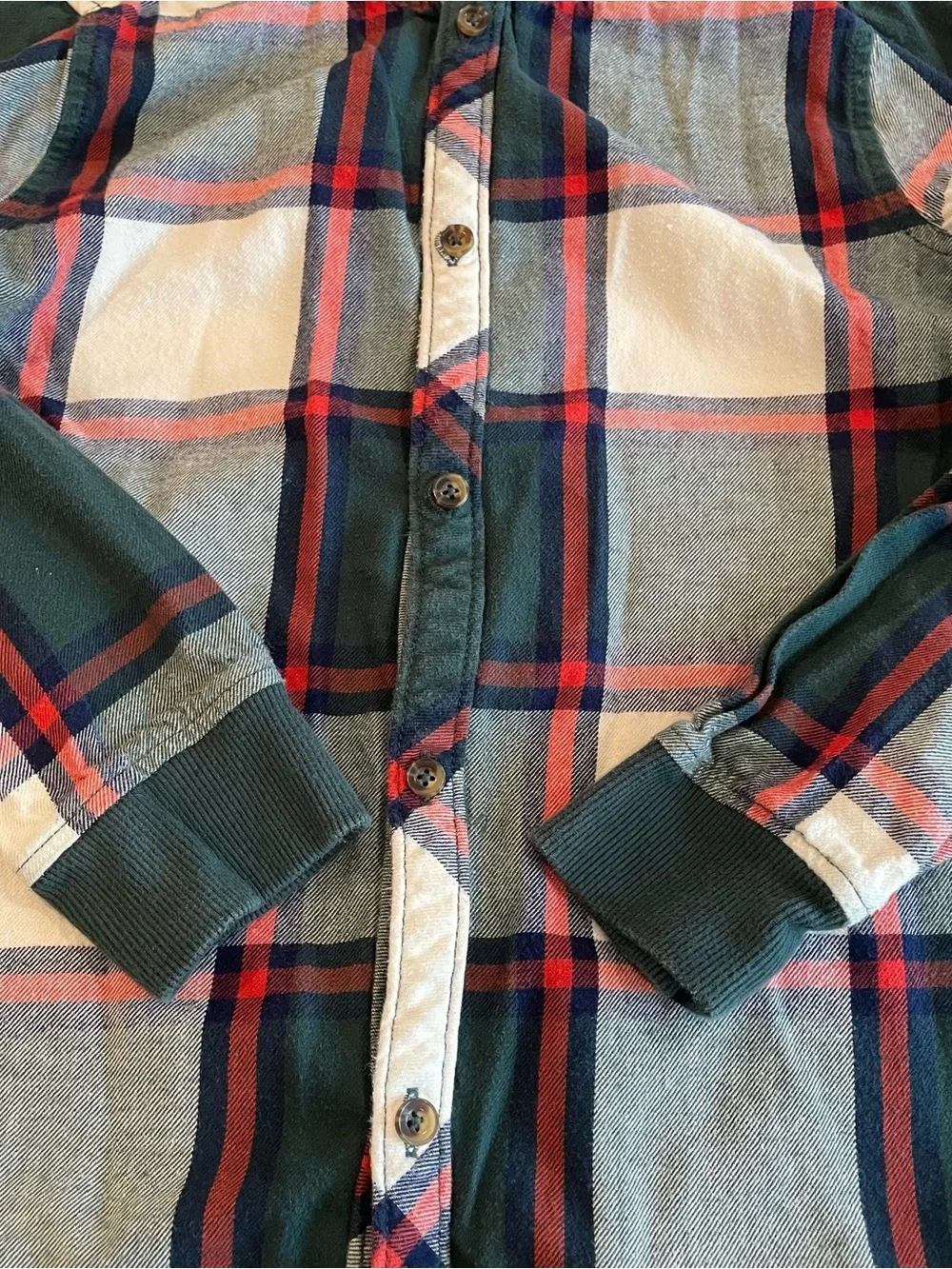 Hanna Andersson Flannel Hooded Button Up Shirt - Size 10
